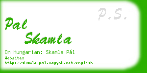 pal skamla business card